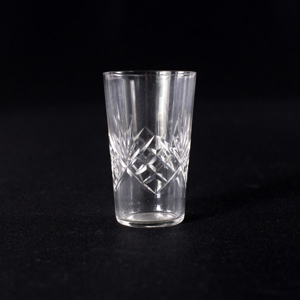 Selterglas, 12 st, slipad dekor, höjd 9 cm