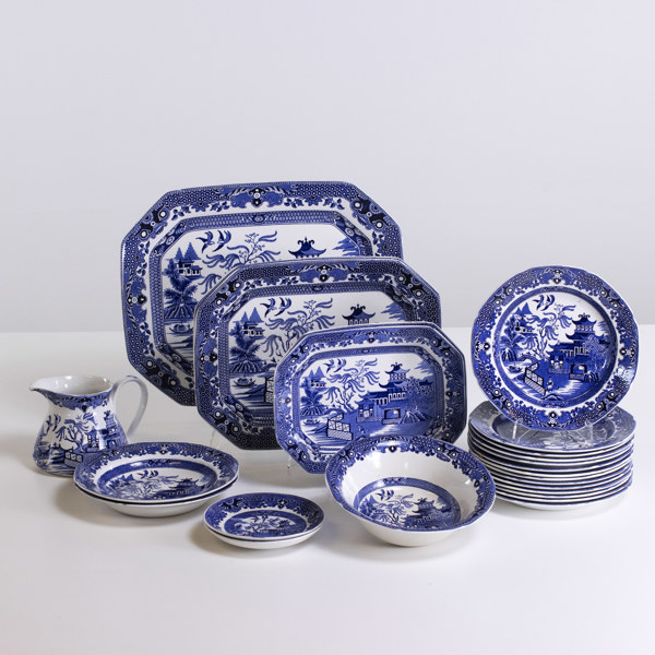 Servisdelar, 25 st, "Willow", Burleigh Ware, England