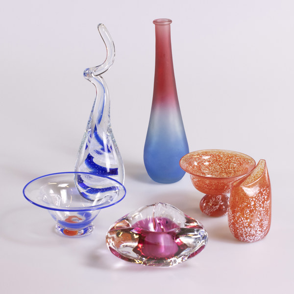 Konstglas, vaser, skålar, bl a RBA, 6 delar, högsta 29 cm_24940a_8db5d157ae6f173_lg.jpeg