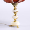 Bordslampa, alabaster/gulmetall, höjd 35 cm
