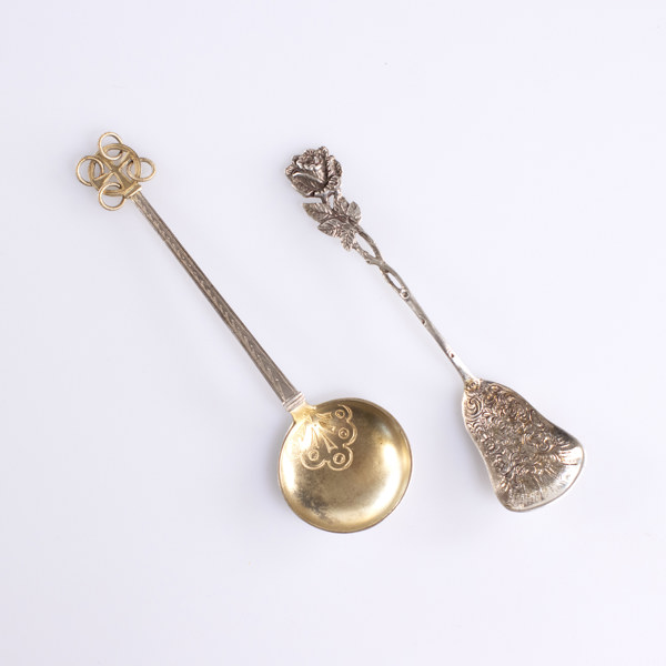 Silverskedar, 2 st, Danmark/Sverige, vikt 29,3 gram