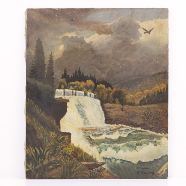 Oidentifierad konstnär, olja på duk, äldre, signerad, 54x65 cm