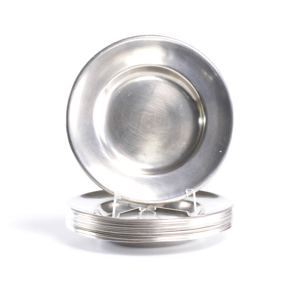 Tenntallrikar, 12 st, Ljung uti Lund, Ø 22 cm