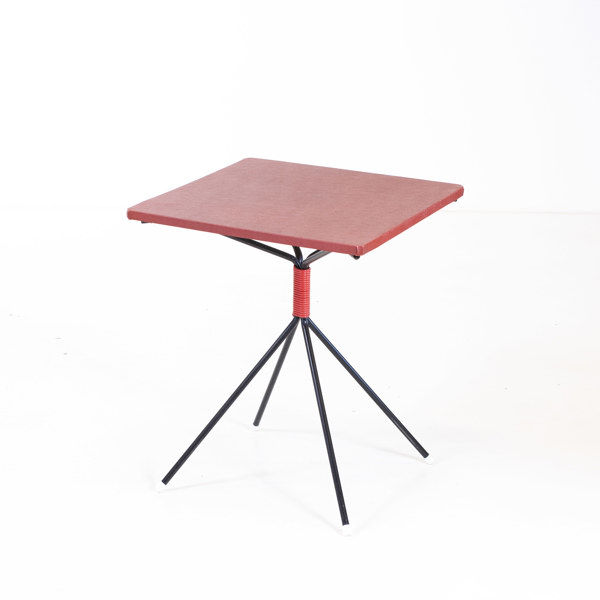 Sidobord, metall/vinyl, 60/70-tal, ca 60x60 cm