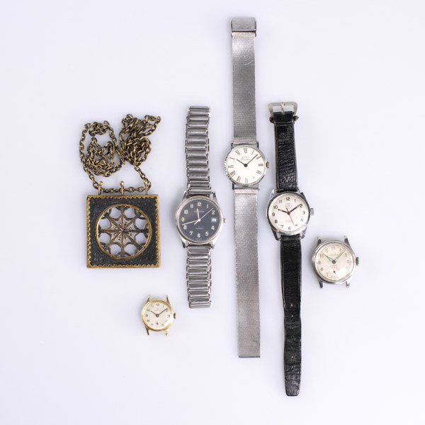 Armbandsur, bronssmycke, 5 delar, bl a Certina, City