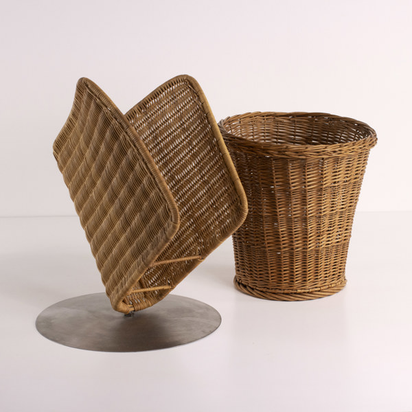 Tidningsställ, papperskorg, rotting