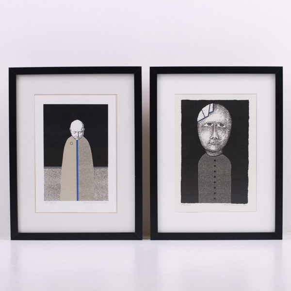 Uno Svensson, litografier, 2 st, signerade, numrerade