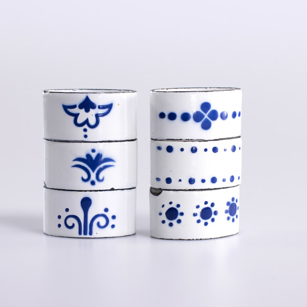 Servettringar, 6 st, emalj, 1900-tal