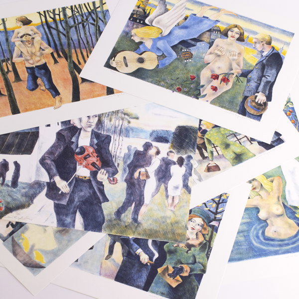 Jussi Taipaleenmäki, litografier, 7 st, signerade, numrerade