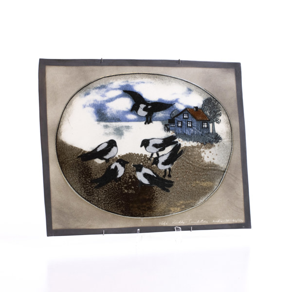 Heljä Liukko-Sundström, porslinstavla, 40/500, signerad, Arabia, 45x37 cm