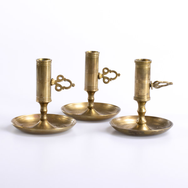 Nattljusstakar, 3 st, malm, höjd 12 cm