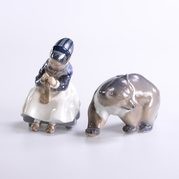 Figuriner, 2 st, porslin, Royal Copenhagen, Danmark