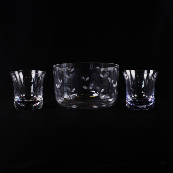 Monica Backström, skål samt glas, 3 delar