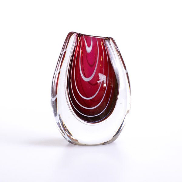 Vicke Lindstrand, vas, "Zebra", Kosta, höjd 13,5 cm