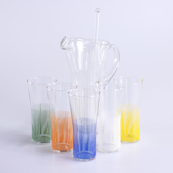 Bengt Orup, glas, 6 delar, "Strikt/Stripe"