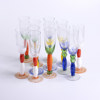 Champagneglas, 12 st, flerfärgade, höjd 23,5 cm