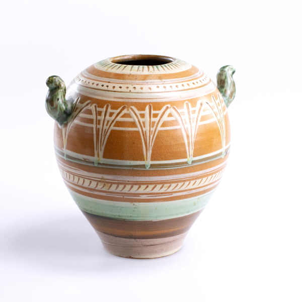 Vas, lergods, Upsala-Ekeby, 30-tal, höjd 19 cm