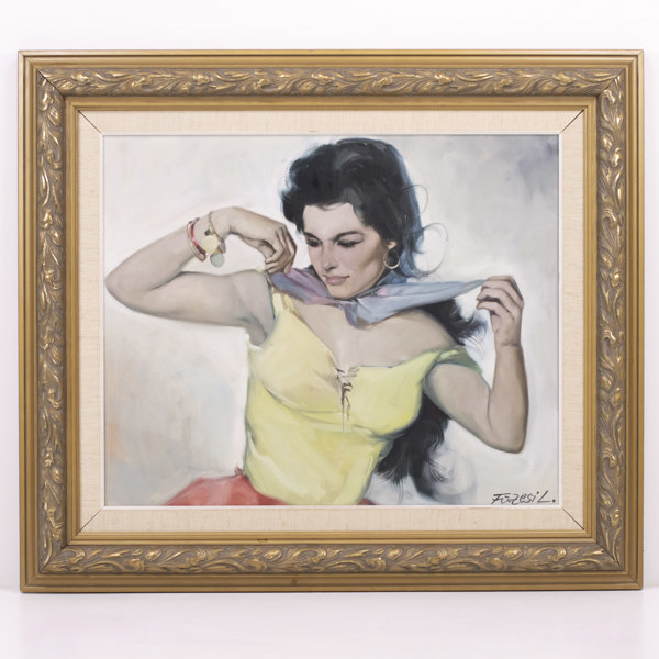 Lajos Fuzesil, olja på duk, signerad, 82x71 cm