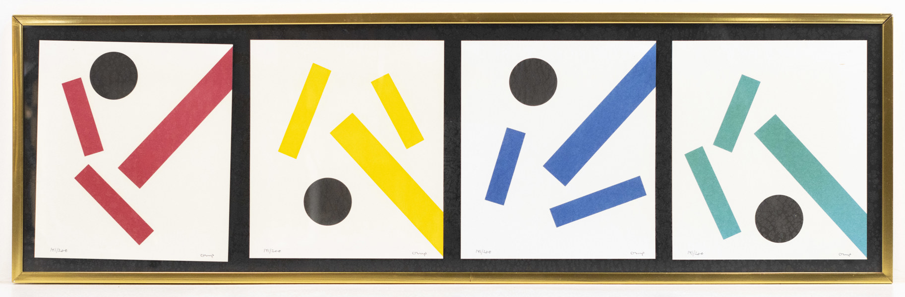 Bengt Orup, litografier, 4 st, 141/200, signerad, 104x32 cm