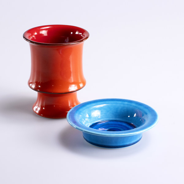 Inger Persson, vas, fat, "Pop", Rörstrand, högsta 12,5 cm