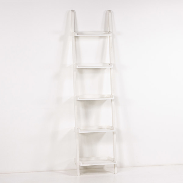 Steghylla, lackerat trä, 5 hyllplan, höjd 190 cm