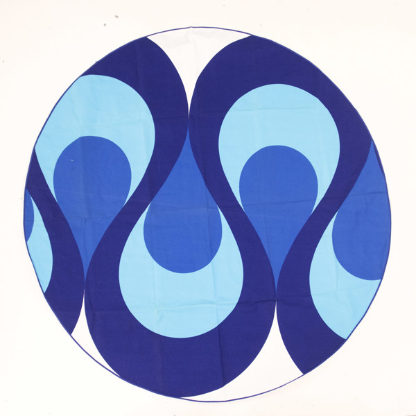 Duk, bomull, mönstrad, 60-tal, Ø 142 cm