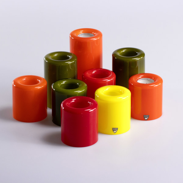 Owe Elvén, ljuslyktor, 9 st, "Eternell", Orrefors, höjd 16 cm och mindre