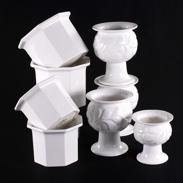 Ytterfoder, 7 st, bl a Karin Björquist "Octavius", höjd 17 cm och mindre