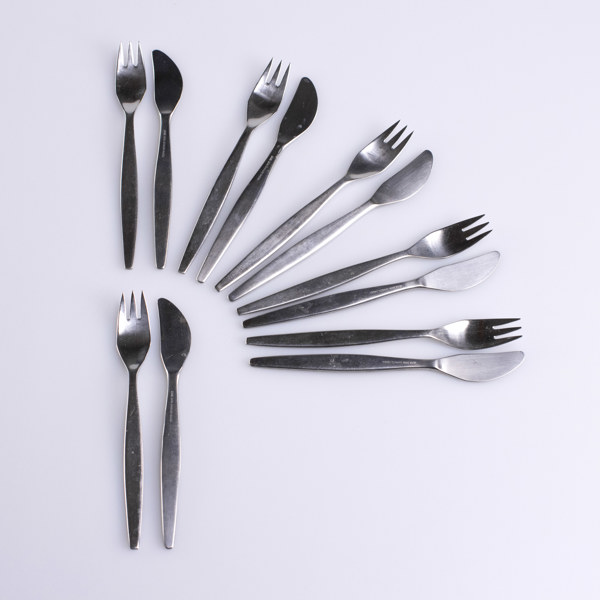 Folke Arström, bestickuppsättning, 12 delar, "Focus", Gense