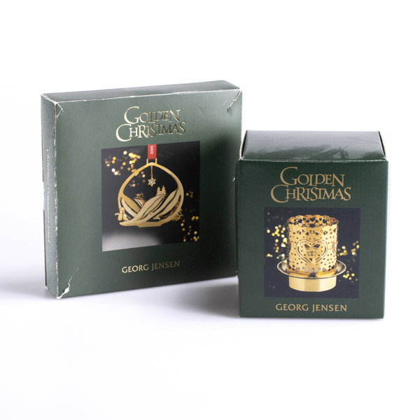 Juldekorationer, 2 st, "Golden Christmas", Georg Jensen