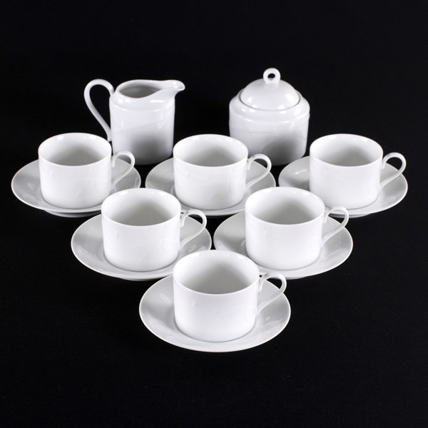 Karin Björquist, kaffeservis, 14 delar, "Bamboo White", Gustavsberg