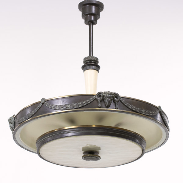 Einar Bäckström, taklampa, koppar, 30/40-tal, Ø 65 cm