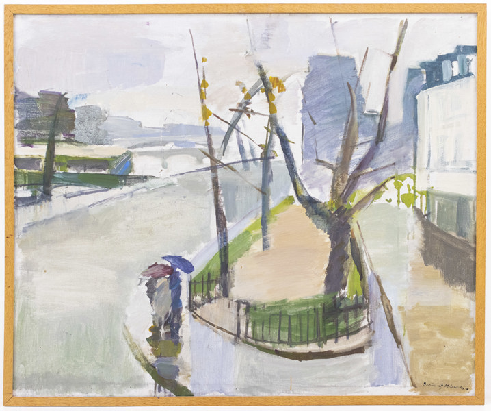 Brita af Klercker, olja på duk, signerad, 75x62 cm