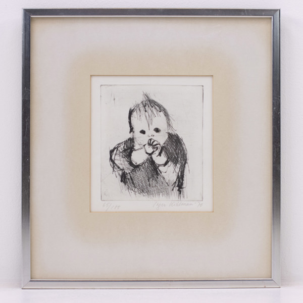 Inger Kihlman, etsning, 65/100, signerad, 30x32 cm