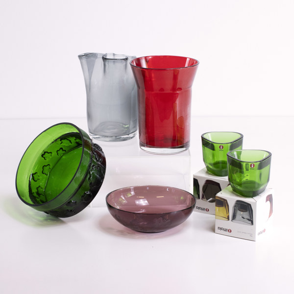 Vaser, skålar, ljuslyktor, 6 st, bl a Iittala