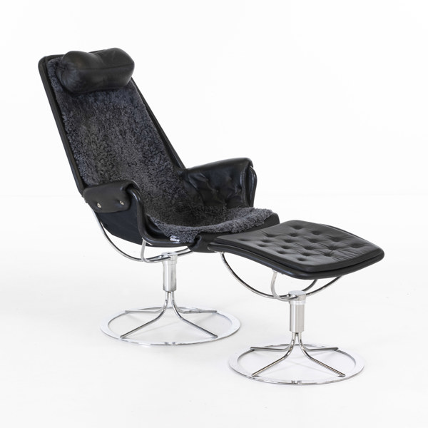 Bruno Mathsson, fåtölj/fotpall, "Jetson", Dux