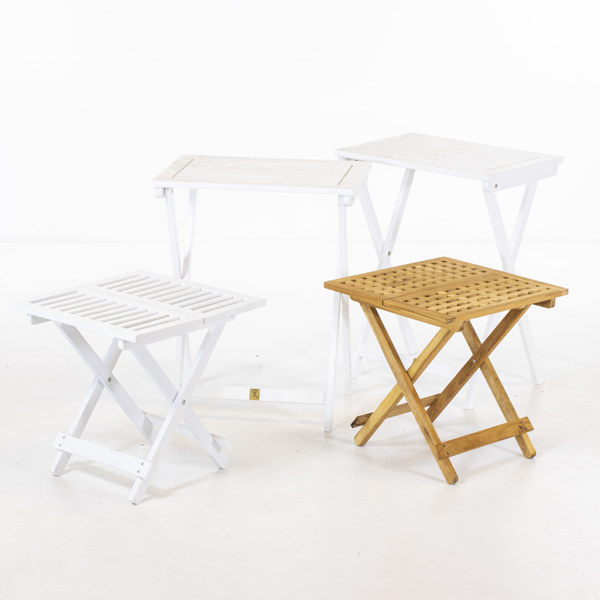 Utebord, ihopfällbara, 4 st, trä, höjd 75 cm och mindre