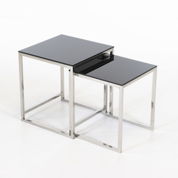 Satsbord, 2 delar, glas och metall