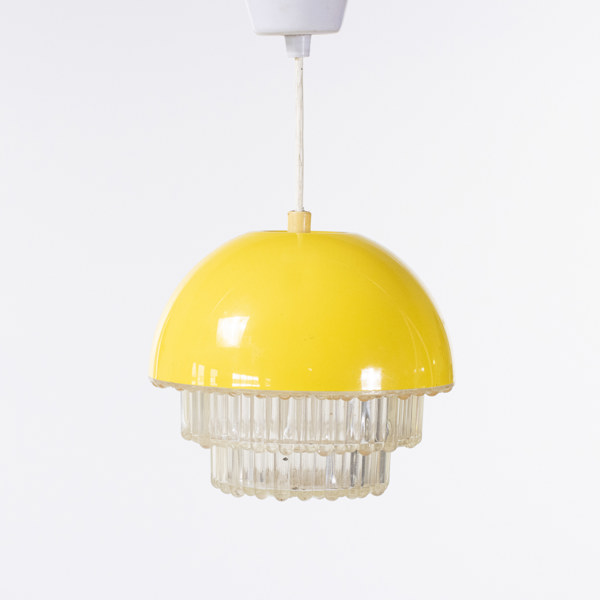 Taklampa, plast, 70-tal, Ø 19 cm