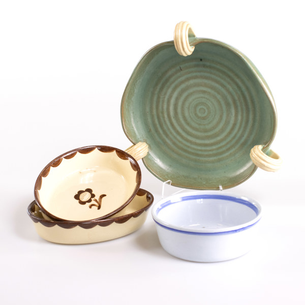 Fat, ugnsformar, 4 delar, bl a Wilhelm Kåge "Pyro"