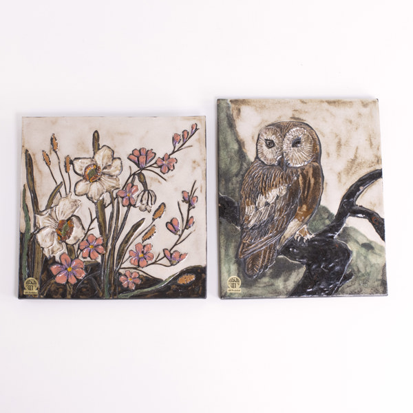 Keramiktavlor, 2 st, Ruscha, Tyskland, 30,5x38 cm och mindre