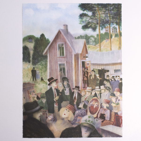 Kjell Sundberg, litografi, 7/15, signerad, 44,5x60 cm