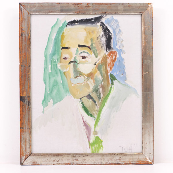 Tora Vega Holmström, olja på duk, porträtt, signerad, daterad -54