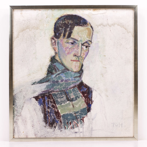 Tora Vega Holmström, olja på duk, "Porträtt av Kalle Eklund 1917", signerad