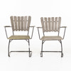 Trädgårdsstolar, ett par, stål och trä