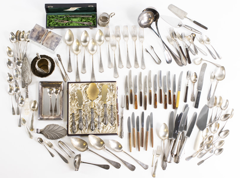 Diverse bestick, ett parti, bl a nysilver