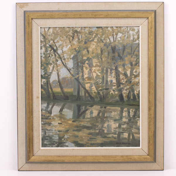 Pehr Eklund, olja på pannå, signerad