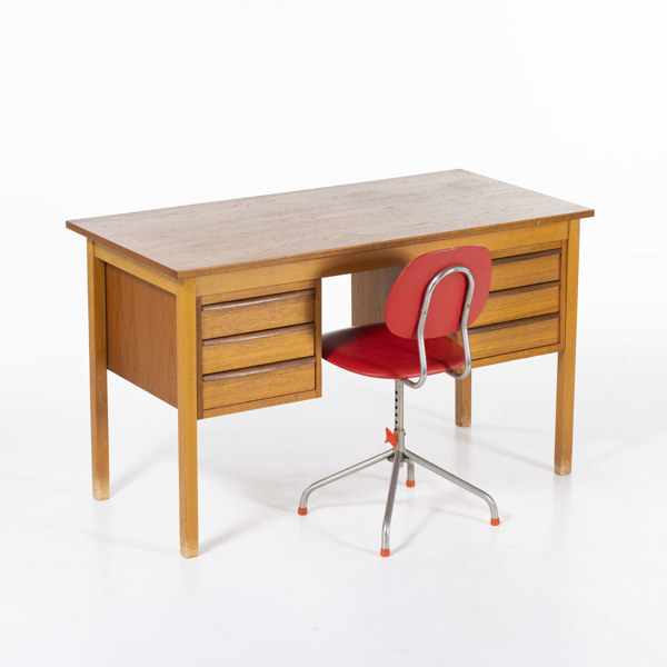 Skrivbord och stol, teak, 60/70-tal