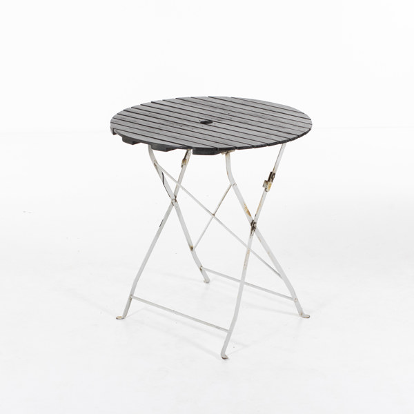 Trädgårdsbord, trä och metall