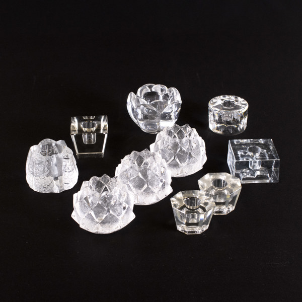 Ljuslyktor, 10 st, bl a Orrefors